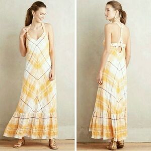Anthropologie Holding Horses Clementine Cotton Gauze Plaid Maxi Dress Size XS